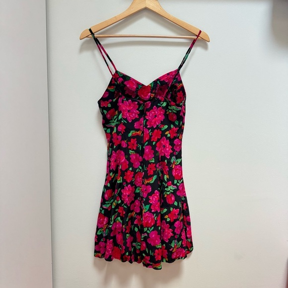 Rampage Vintage‎ Floral Romper Black and Pink Size 7 - Picture 2 of 8